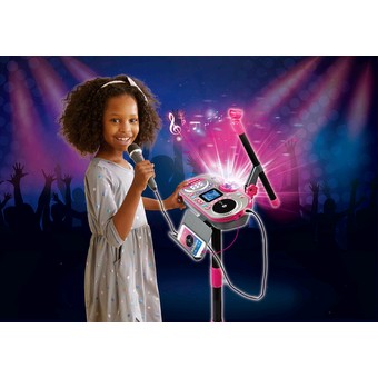 VTech Kidicom Advance 3.0 (Blue), Learning Toy & Safe Communication Device  & Kidi Super Star DJ, Kids Microphone Toy with Songs and Sound Effects,  Microphone and Adjustable Stand : : Toys 